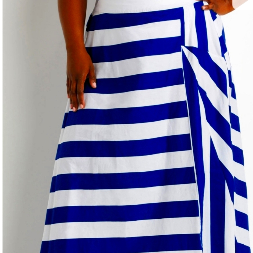 Belted Striped Flare Skirt size 3x